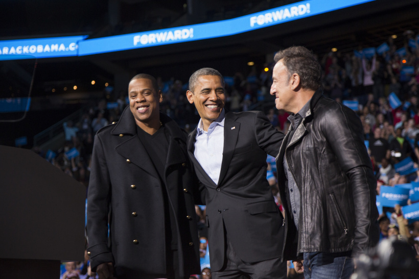 Barack Obama mit Jay-Z und Bruce Springsteen Barack Obama mit Jay-Z und Bruce Springsteen