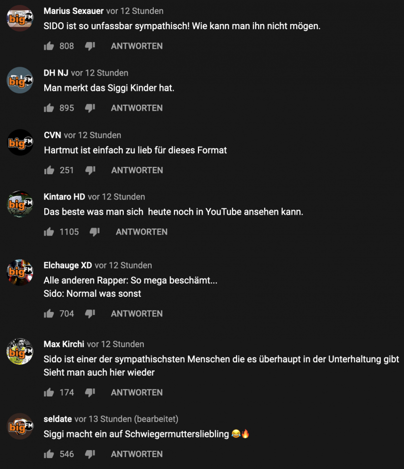 Kommentarfeld-YouTube-10.03.2021 - Folge SIDO Kommentarfeld-YouTube-10.03.2021 - Folge SIDO
