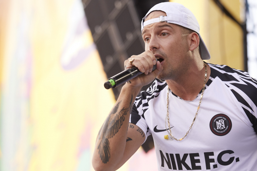  RAF Camora performs live on stage during the first day of the Lollapalooza Berlin 